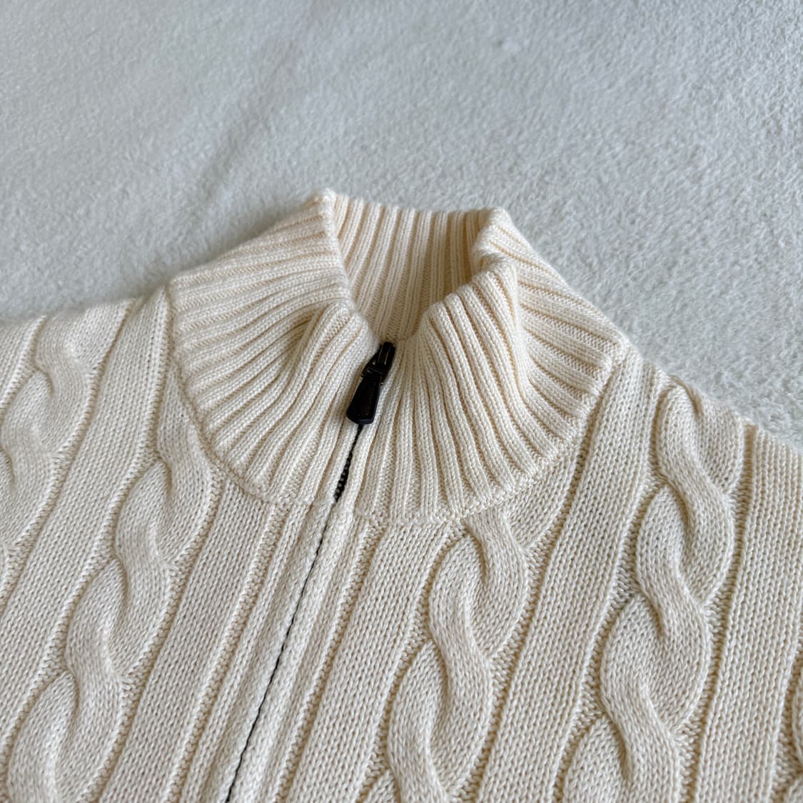 폴로랄프로렌 꽈배기 하프집업 니트 아이보리 상품이미지5