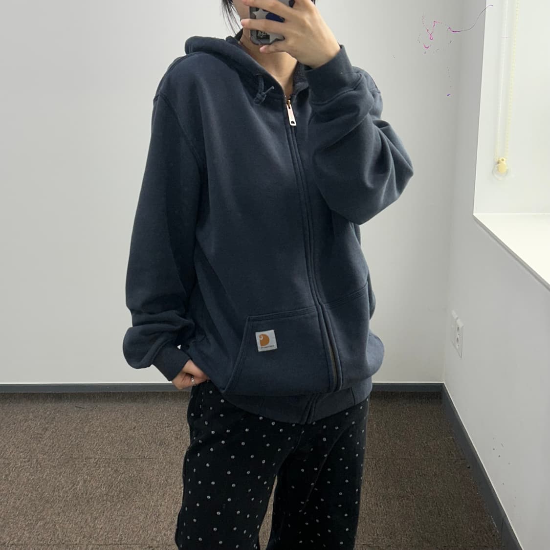 Carhartt 칼하트 오리지널핏 네이비 후드집업  상품이미지2