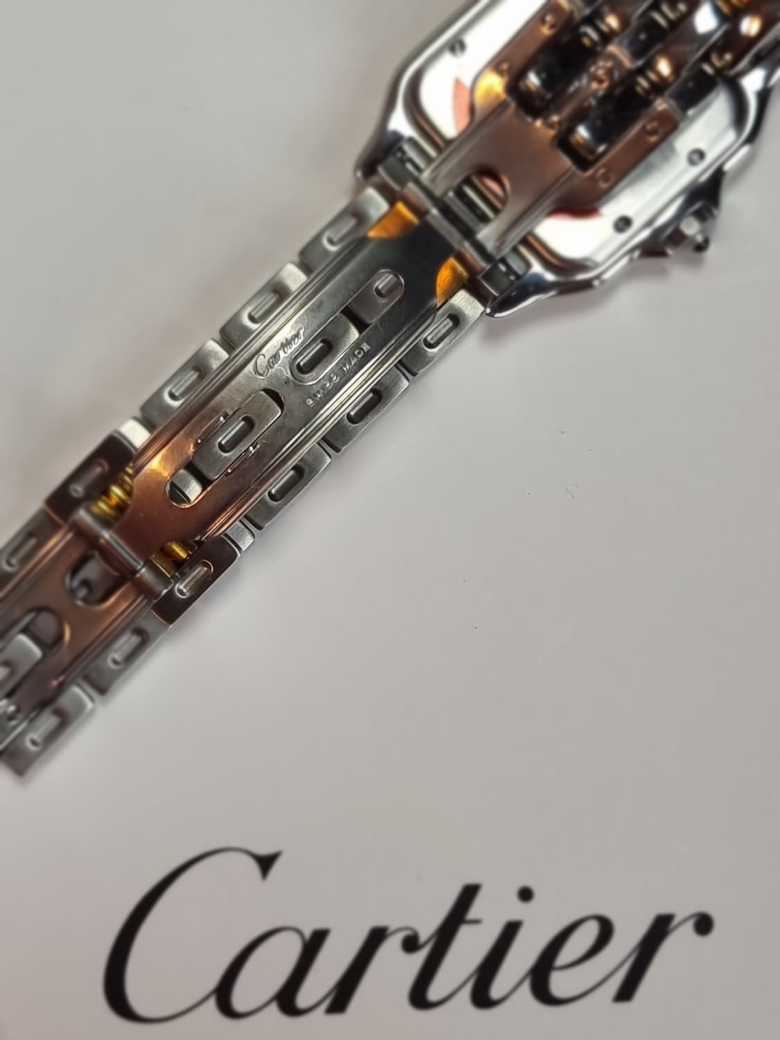 까르띠에 팬더 18K 두줄 콤비 M 쿼츠 남녀공용 시계 상품이미지6