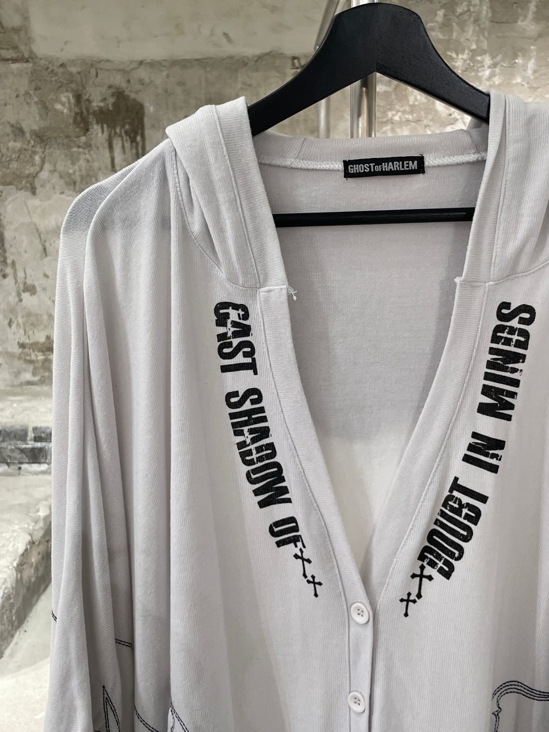 고스트 오브 할렘 화이트 스컬 돌먼 슬리브 후디 가디건 상품이미지2
