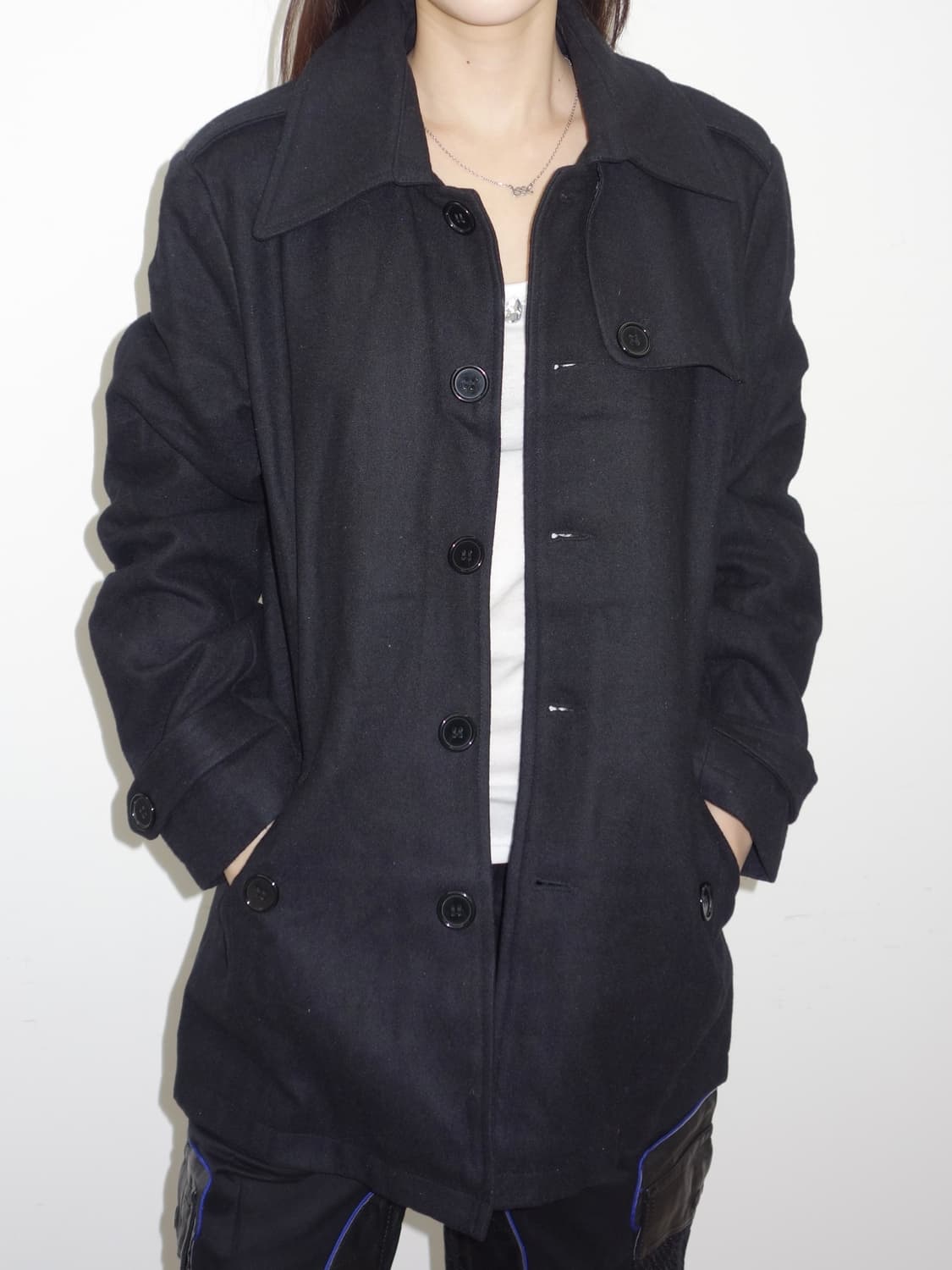 •넘버나인 클래식 블랙 코트 상품이미지1