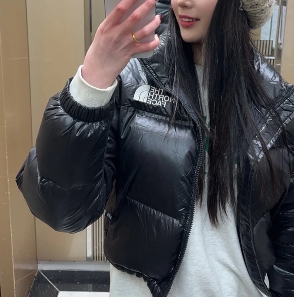 (W) 노스페이스 눕시 숏 자켓 블랙 M사이즈 1-2회 착용 새상품 퀄리 상품이미지4