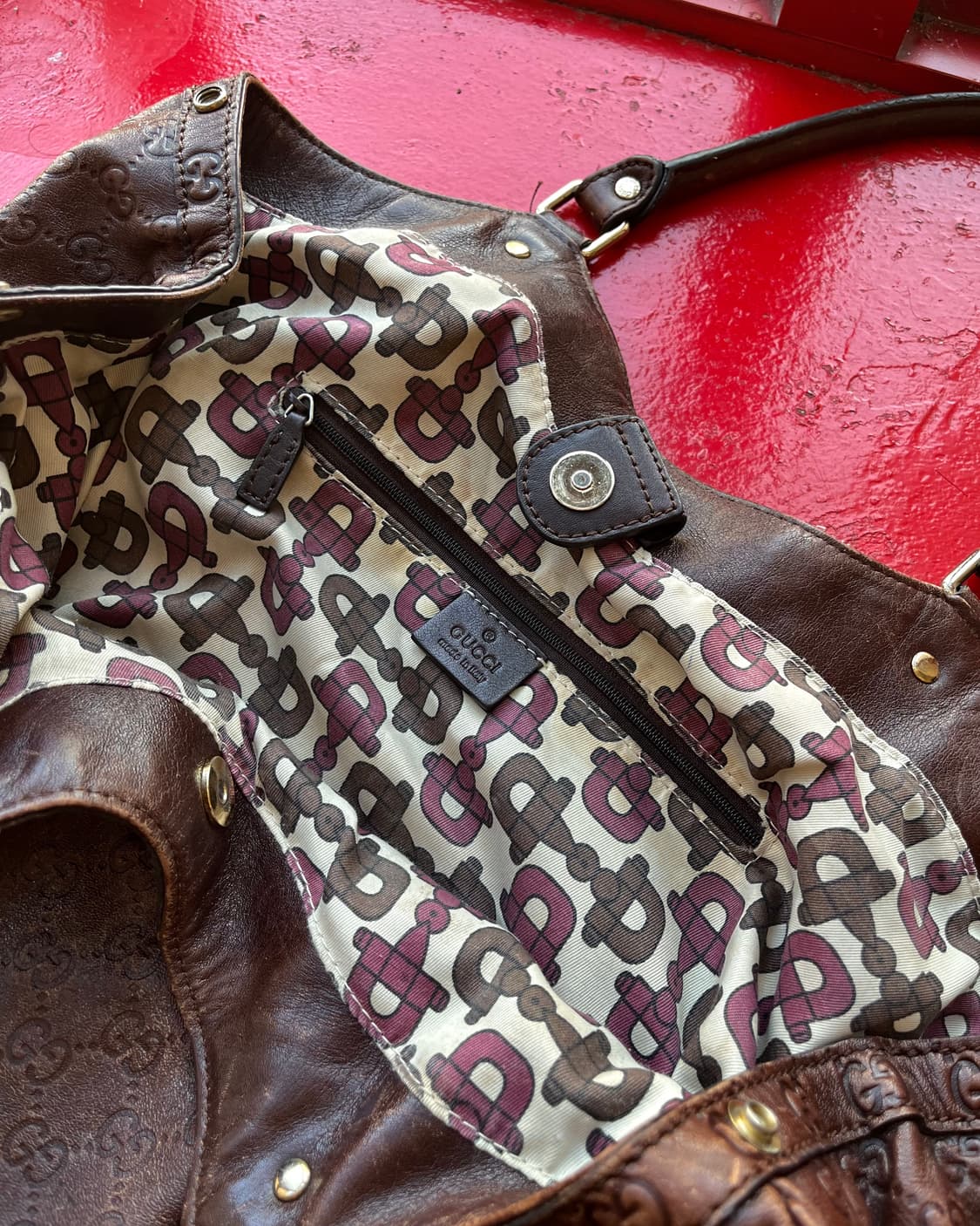 Old GUCCI Italy Shima Suki Leather Bag 상품이미지9
