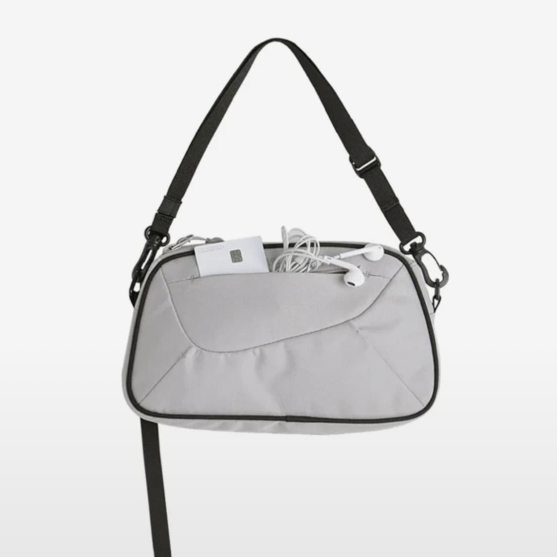 오호스 ojos 트러피조이드 나일론 호보 백 그레이 크로스백 새상품  상품이미지1