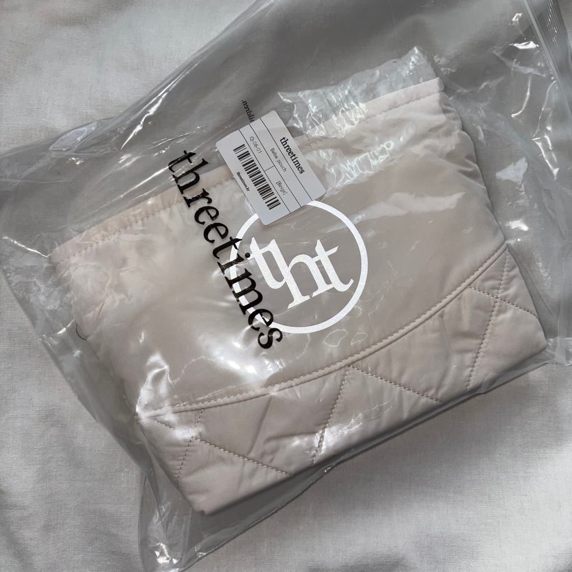 (새상품) 쓰리타임즈 bebe pouch 베베 파우치 베이지 상품이미지1