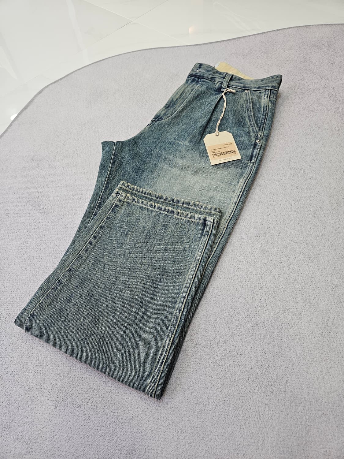 (1) 러프사이드 25fw 드레이프 데님 팬츠 라이트블루 상품이미지1