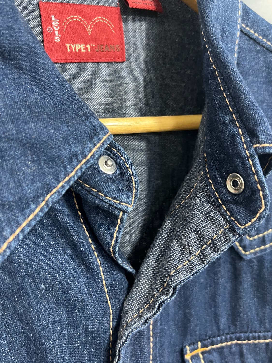 Levis 리바이스 Type1 인디고 진청 데님 셔츠 상품이미지4