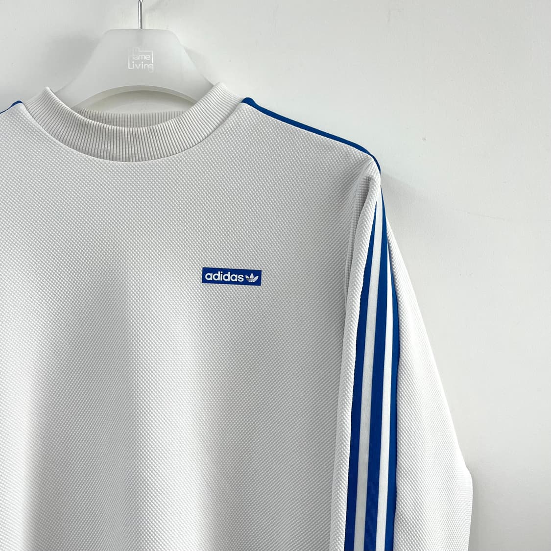 아디다스 포카리 화이트 블루 삼선 맨투맨 상품이미지4