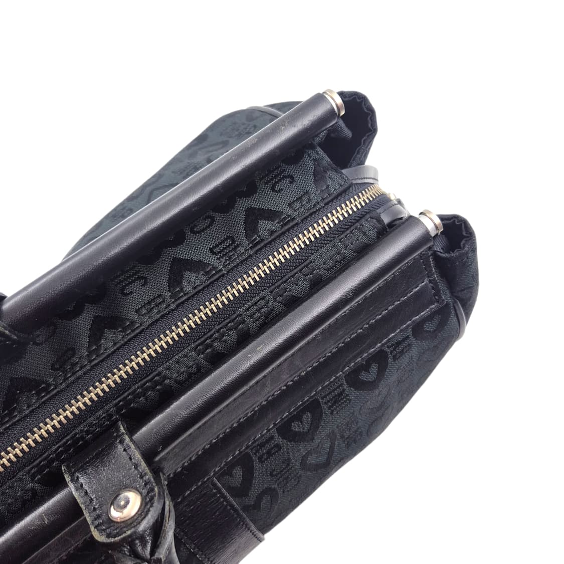 90s 모스키노 칩앤시크 하트 자수&레더 보스턴백 상품이미지4