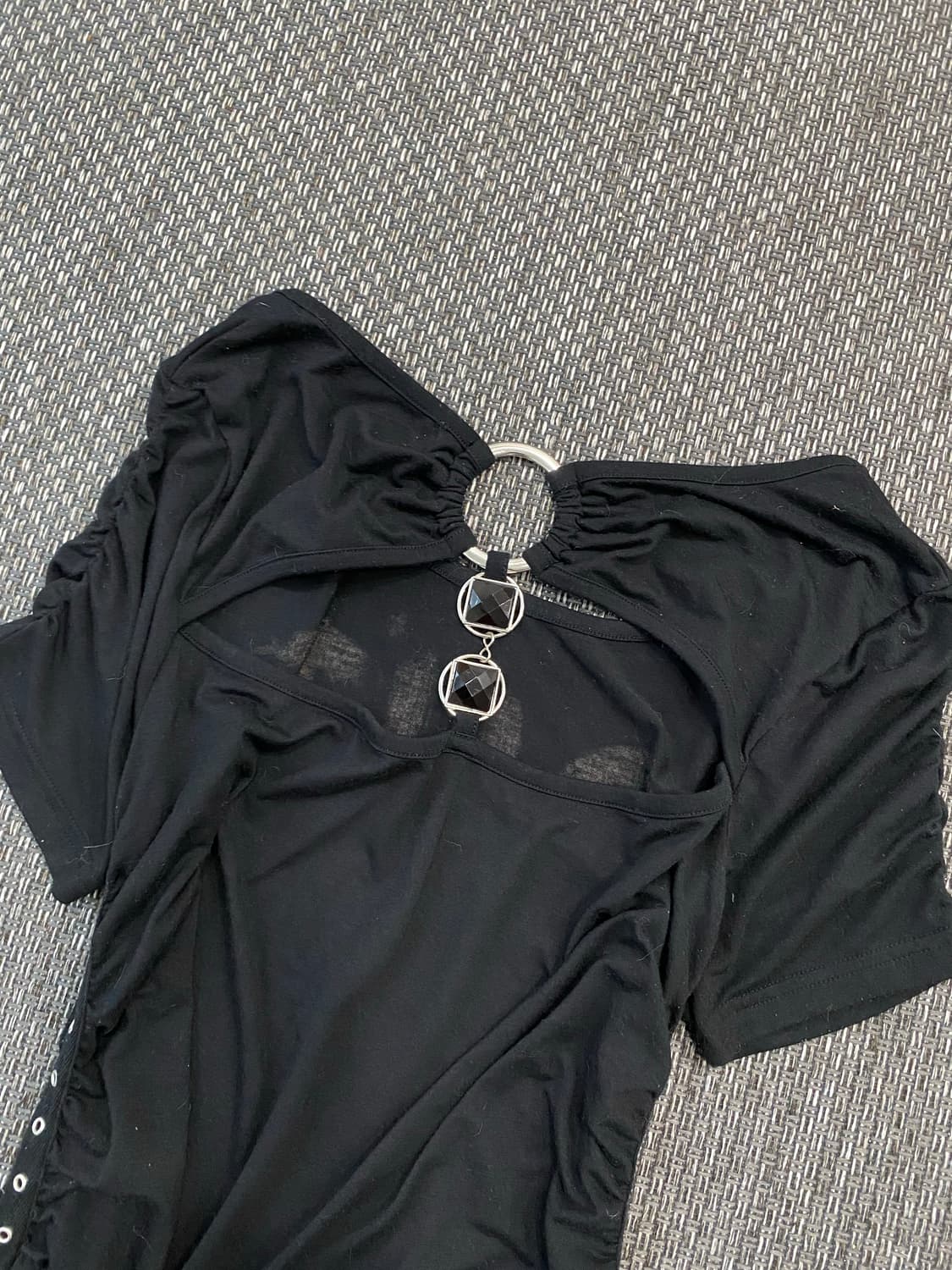 2000s Mood Eyelet shirring Tee 펑크 상품이미지5