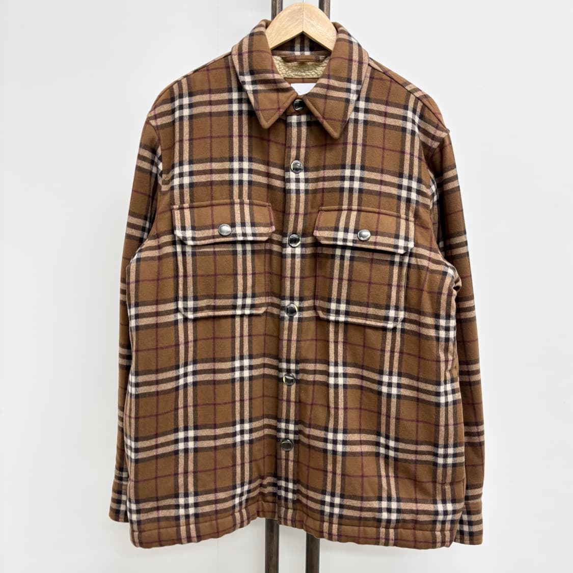 [M]버버리 체크 울 양털 자켓 상품이미지1