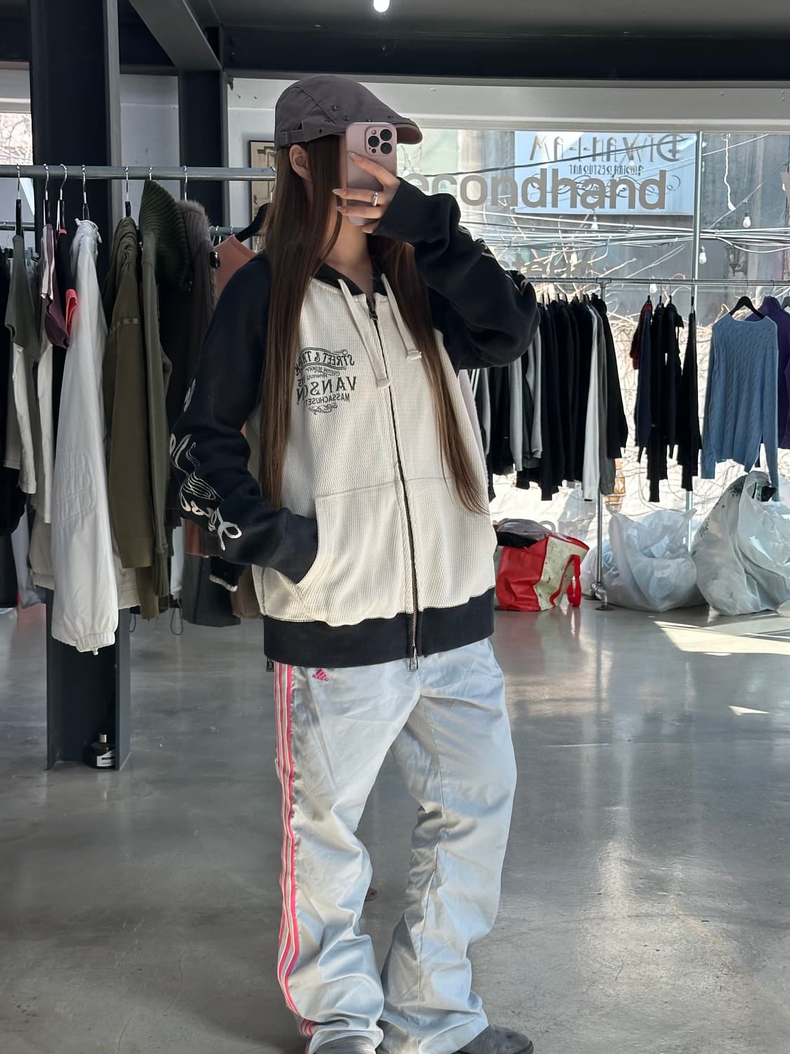 벤슨 윙 레터링로고 투웨이 후드집업 상품이미지4