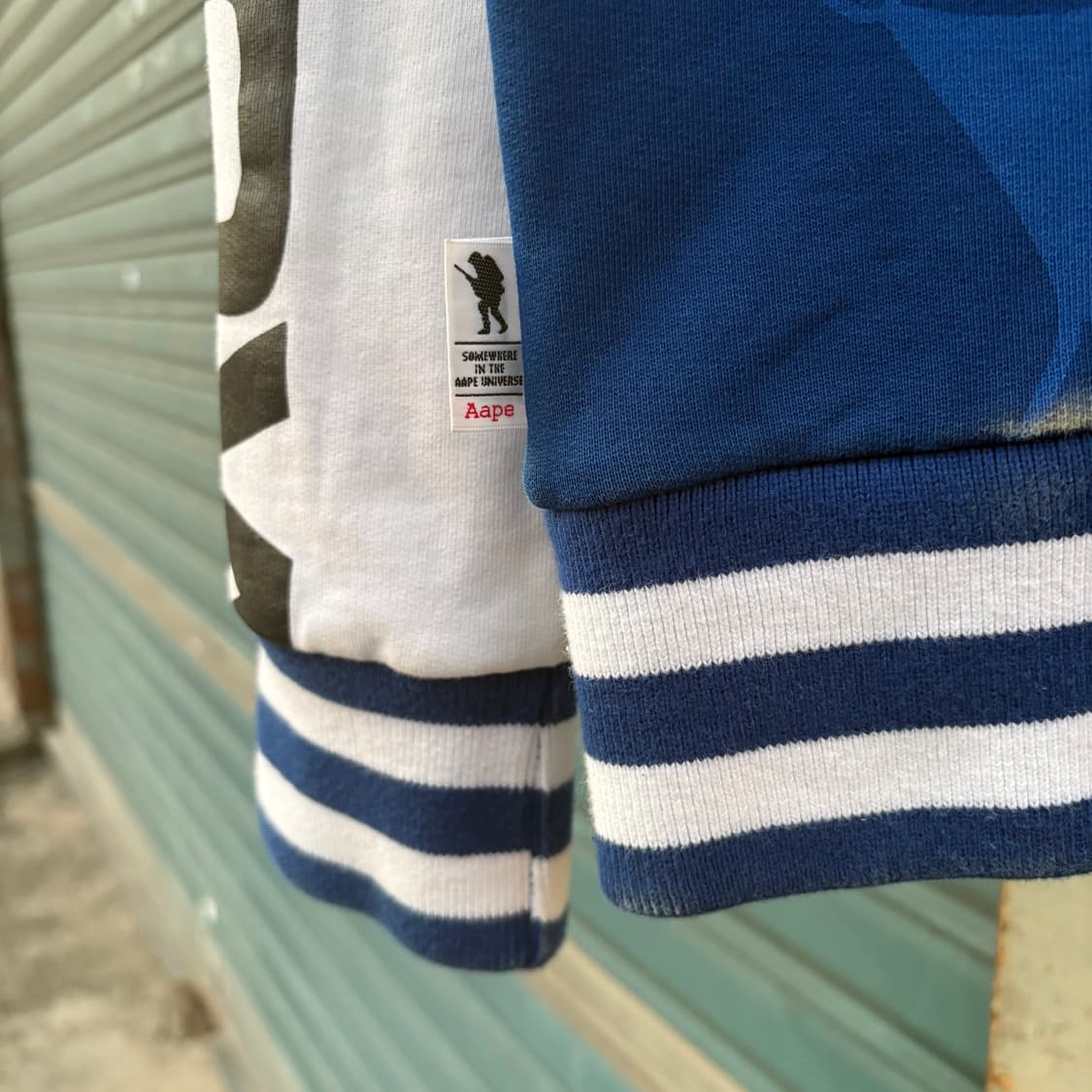 에이프 by 베이프 블루 스웻 바시티 자켓 상품이미지9