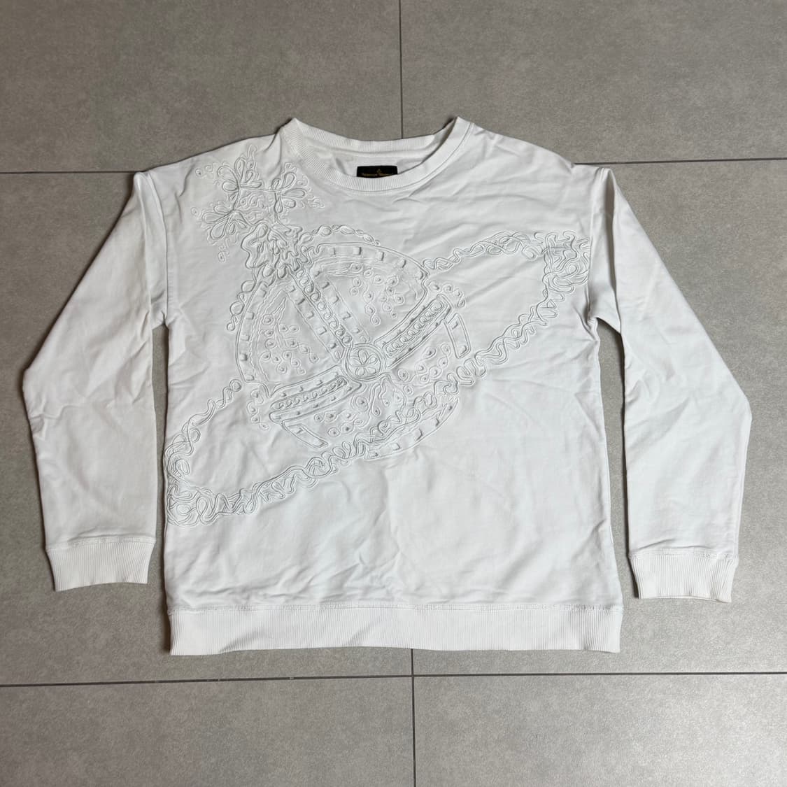 비비안웨스트우드 ORB 자수 로고 스웻셔츠 화이트 XS 상품이미지1