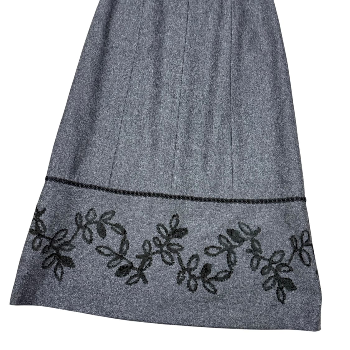 JPN 그레이 자수 울 롱스커트 상품이미지3