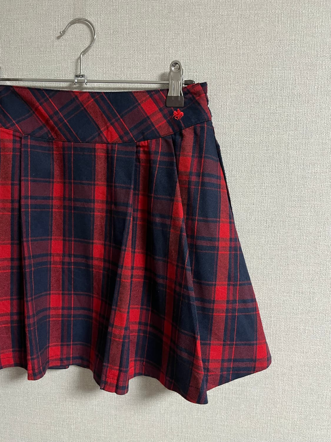 [스쿨룩] 폴로 네이비 레드 체크 스커트 상품이미지2