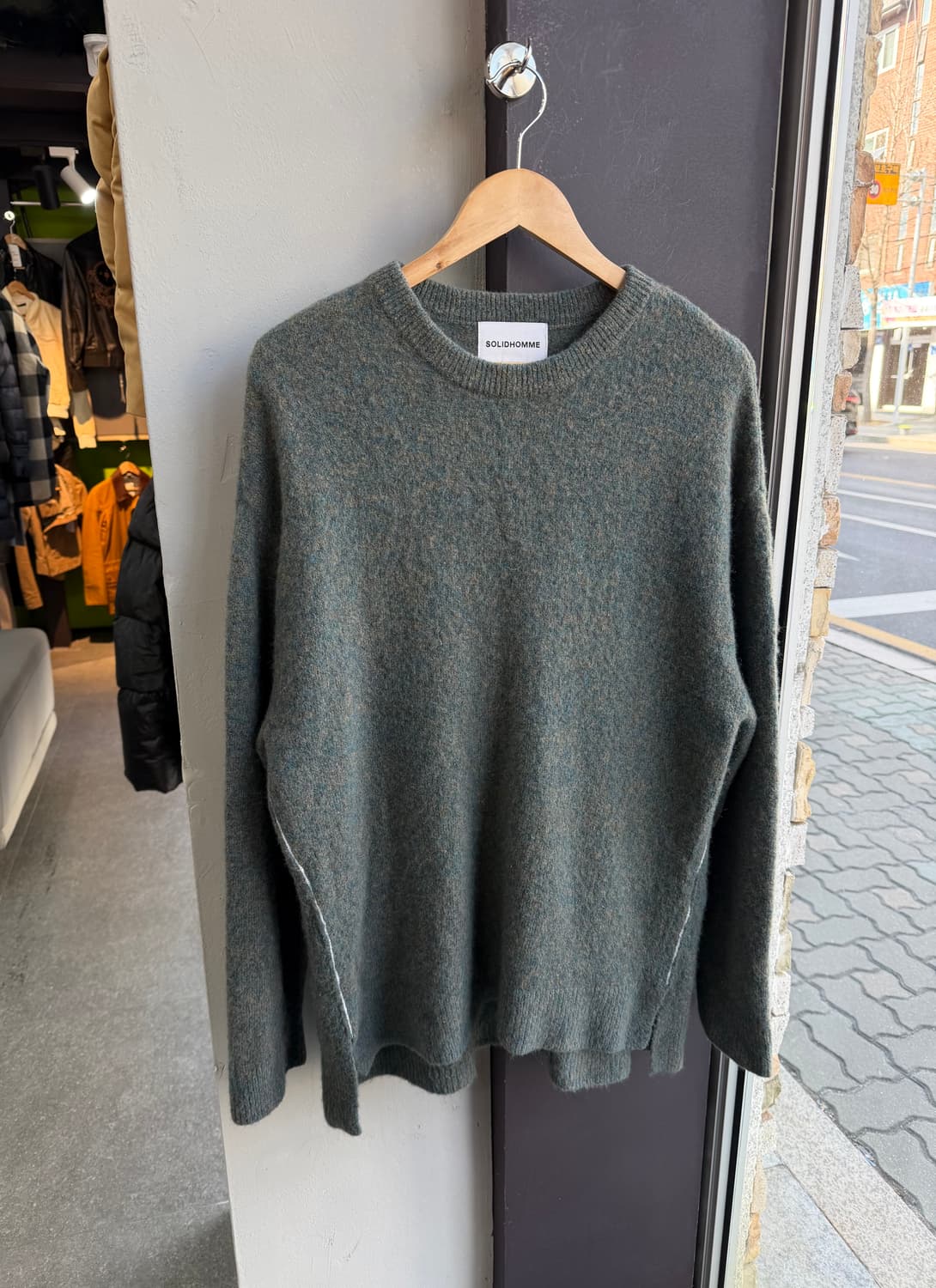 50/ 솔리드옴므 카멜 알파카 스웨터 니트 상품이미지2