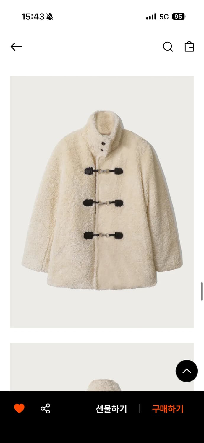 아워코모스 크림 베이지 털코트 상품이미지1