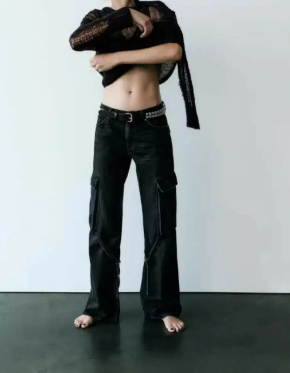 [새상품]자라 TRF 카고 미드라이즈 데님팬츠 상품이미지1