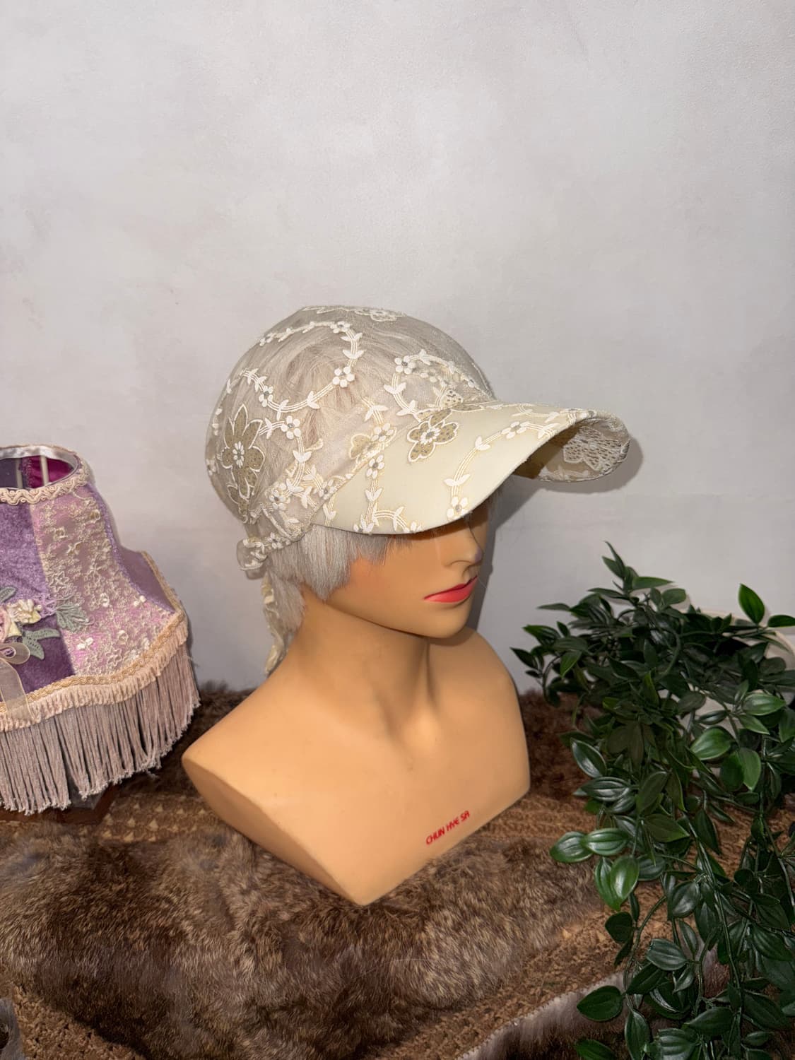Ivory floral lace ball cap  상품이미지3