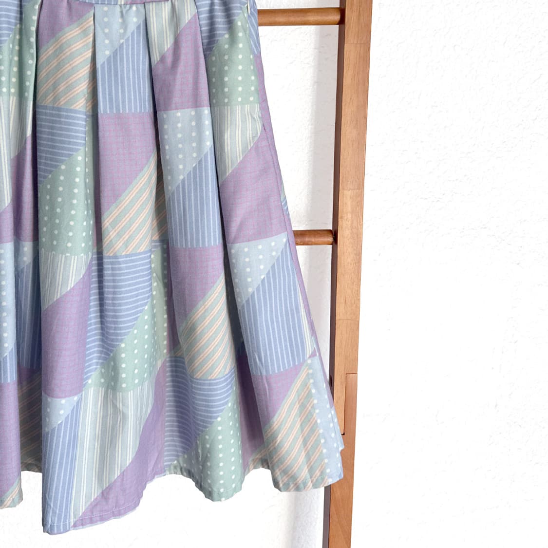 라일락 패치워크 플리츠 스커트 상품이미지3