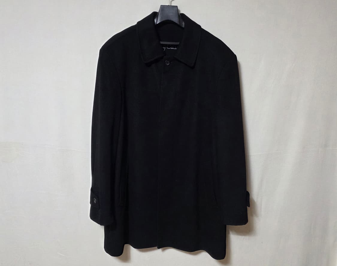 올렉 카시니 캐시미어100% 빈티지 블랙 하프 코트 상품이미지2