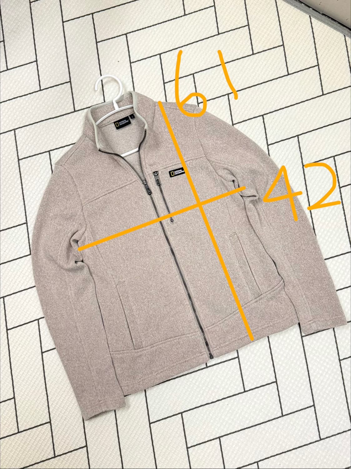 여성 90 S / 내셔널지오그래픽 후리스 집업 베이지 상품이미지2