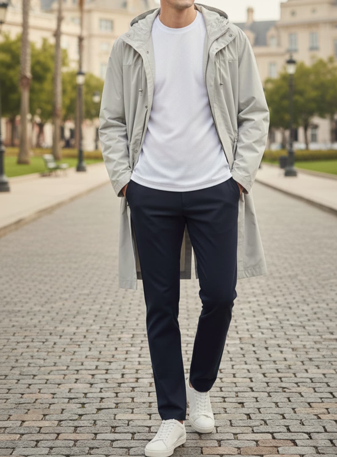 [S급/1회착] 타임옴므 나일론 후드 바람막이 (100) 상품이미지7