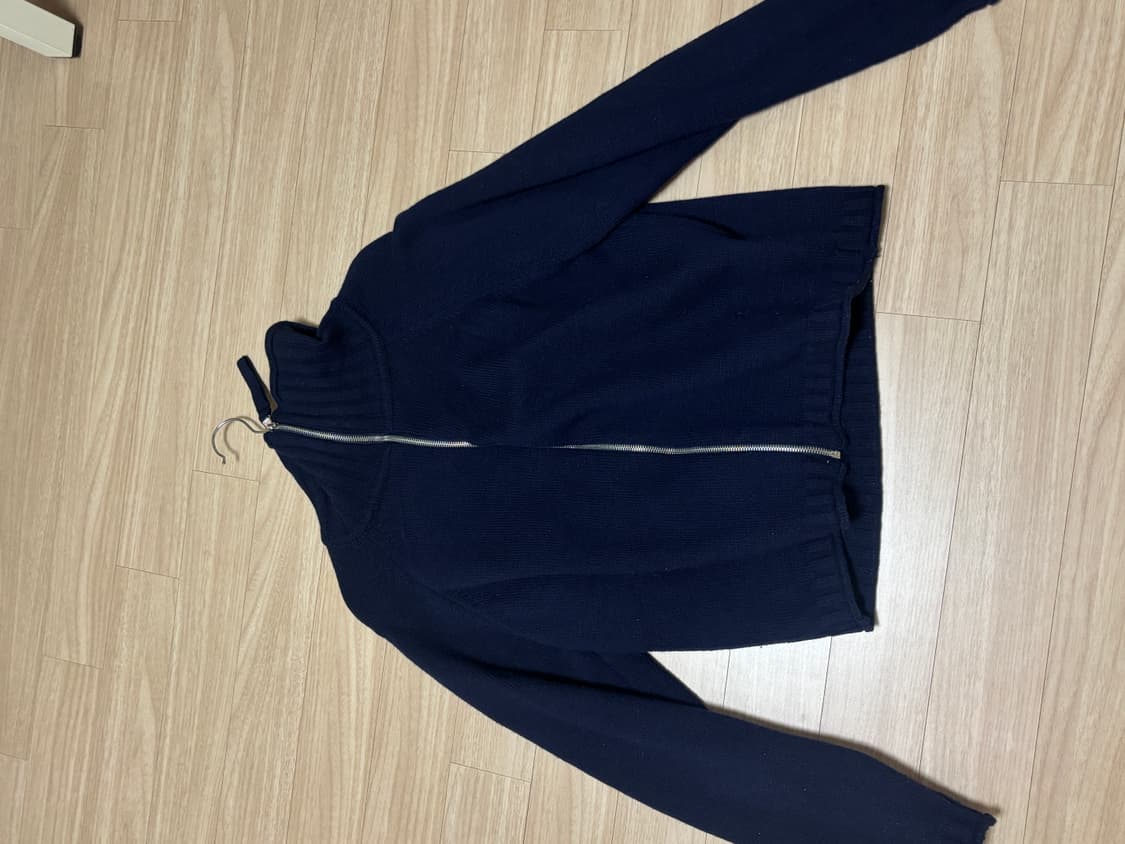 마뗑킴 니트집업 네이비 M 상품이미지4