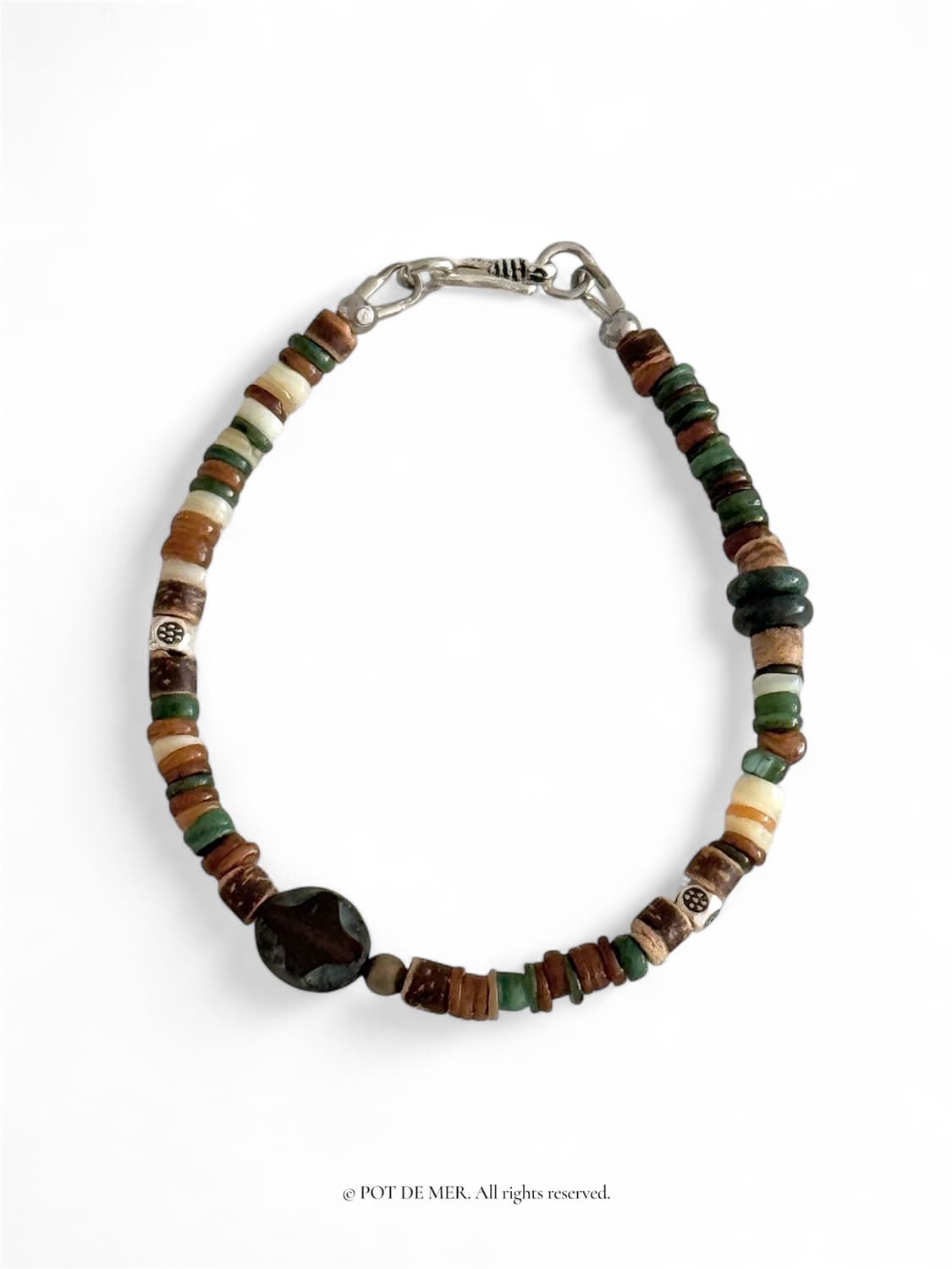 에버그린 쉘 믹스 원석 팔찌 상품이미지1