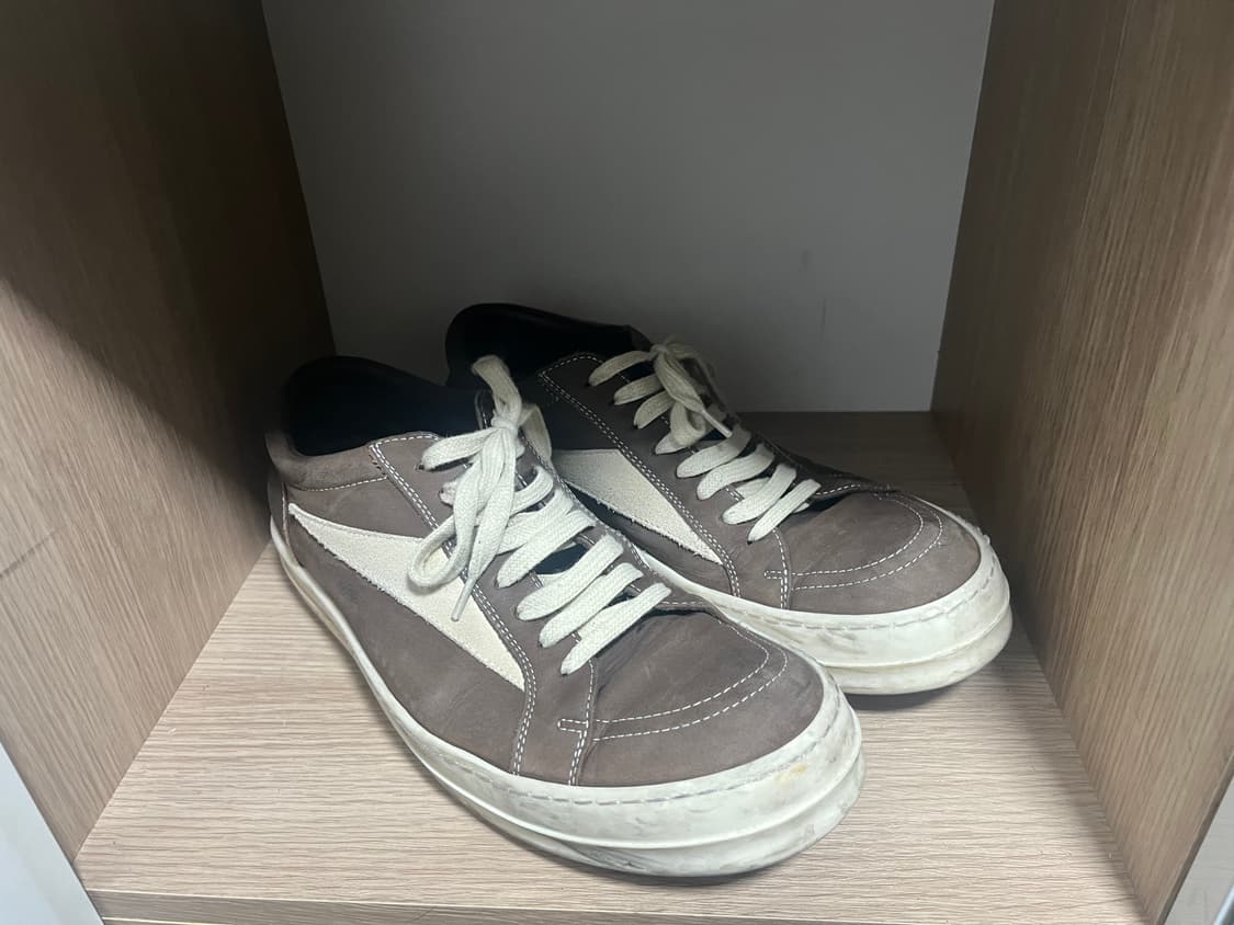 릭 오웬스 포터빌 빈티지 스니커즈 새들 밀크 42 사이즈. 릭반스 상품이미지1