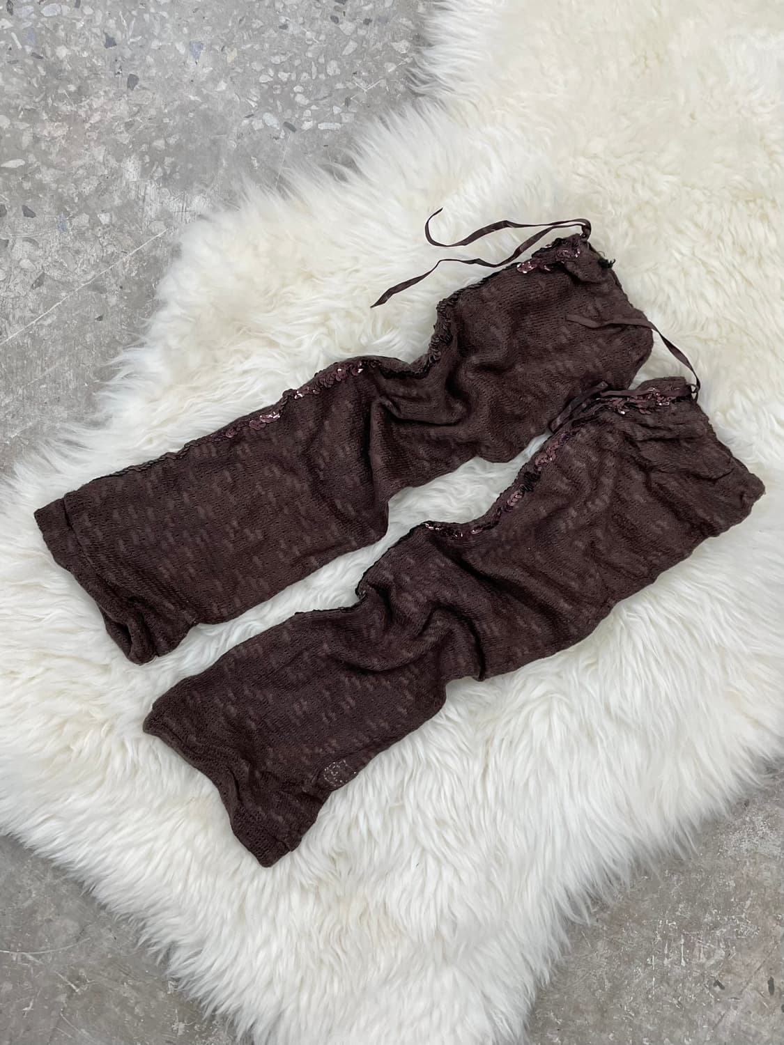 JPN 브라운 글리터 레그워머 상품이미지1