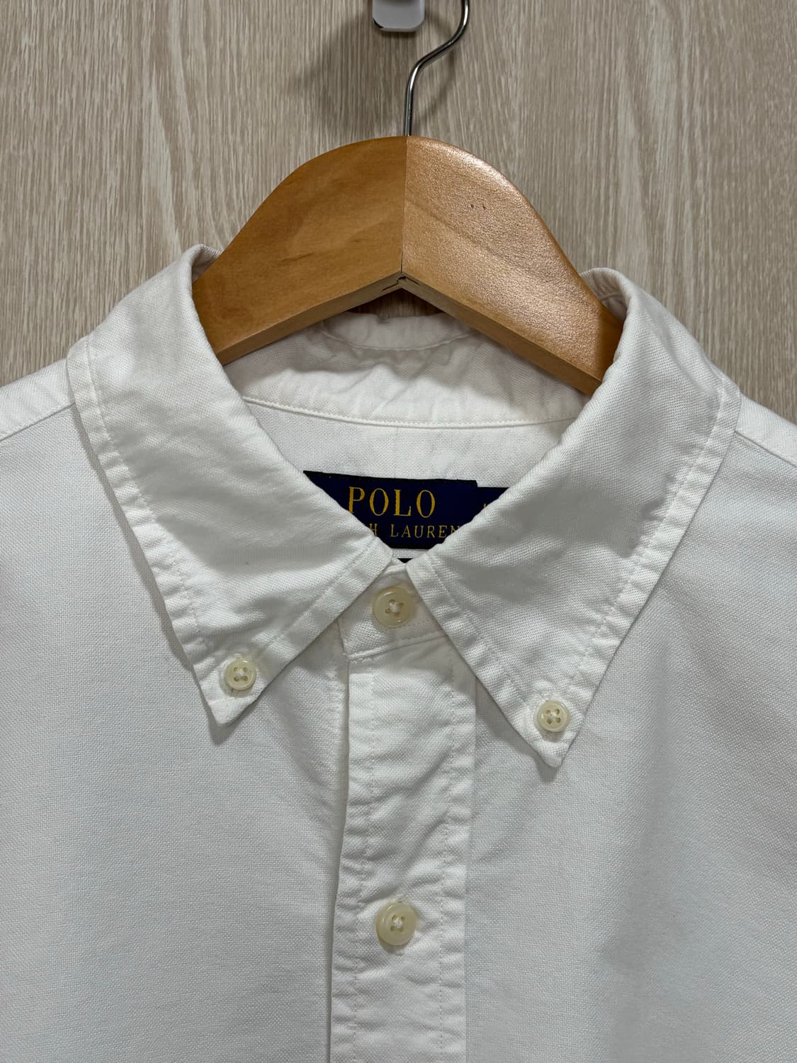 폴로 클래식핏 가먼트다이 옥스포드셔츠L/화이트 상품이미지4