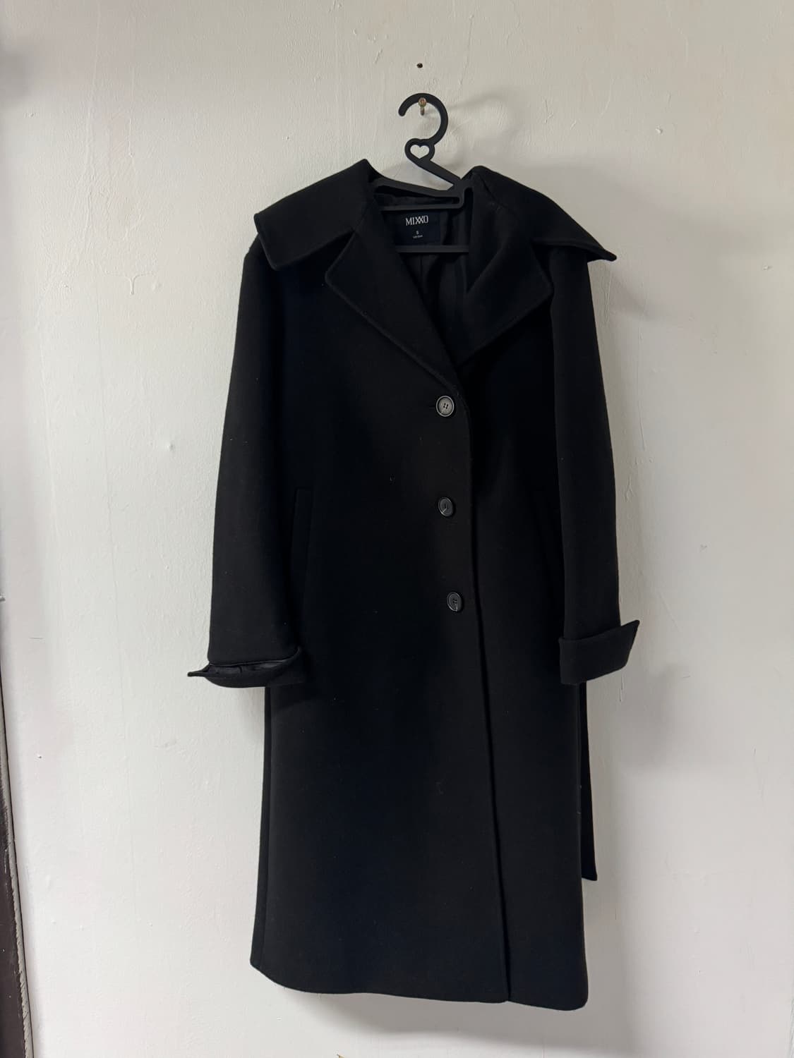 여성 미쏘 MIXXO 미니멀 벨티드 코트 블랙 S 상품이미지2