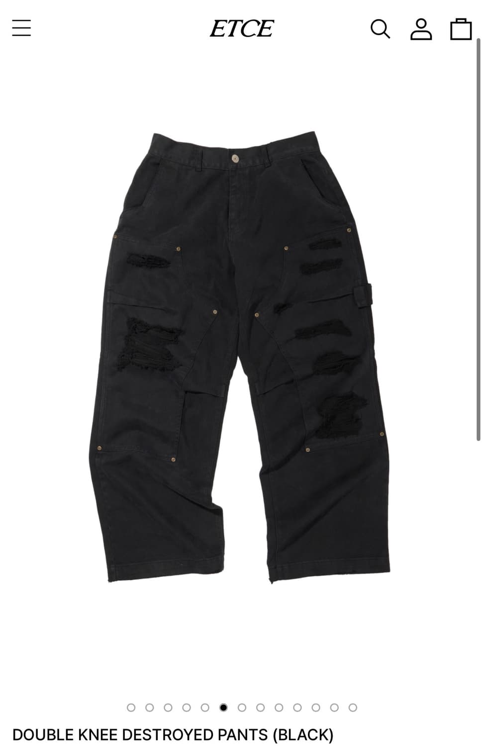 etce double knee destroyed black L사이즈 상품이미지2