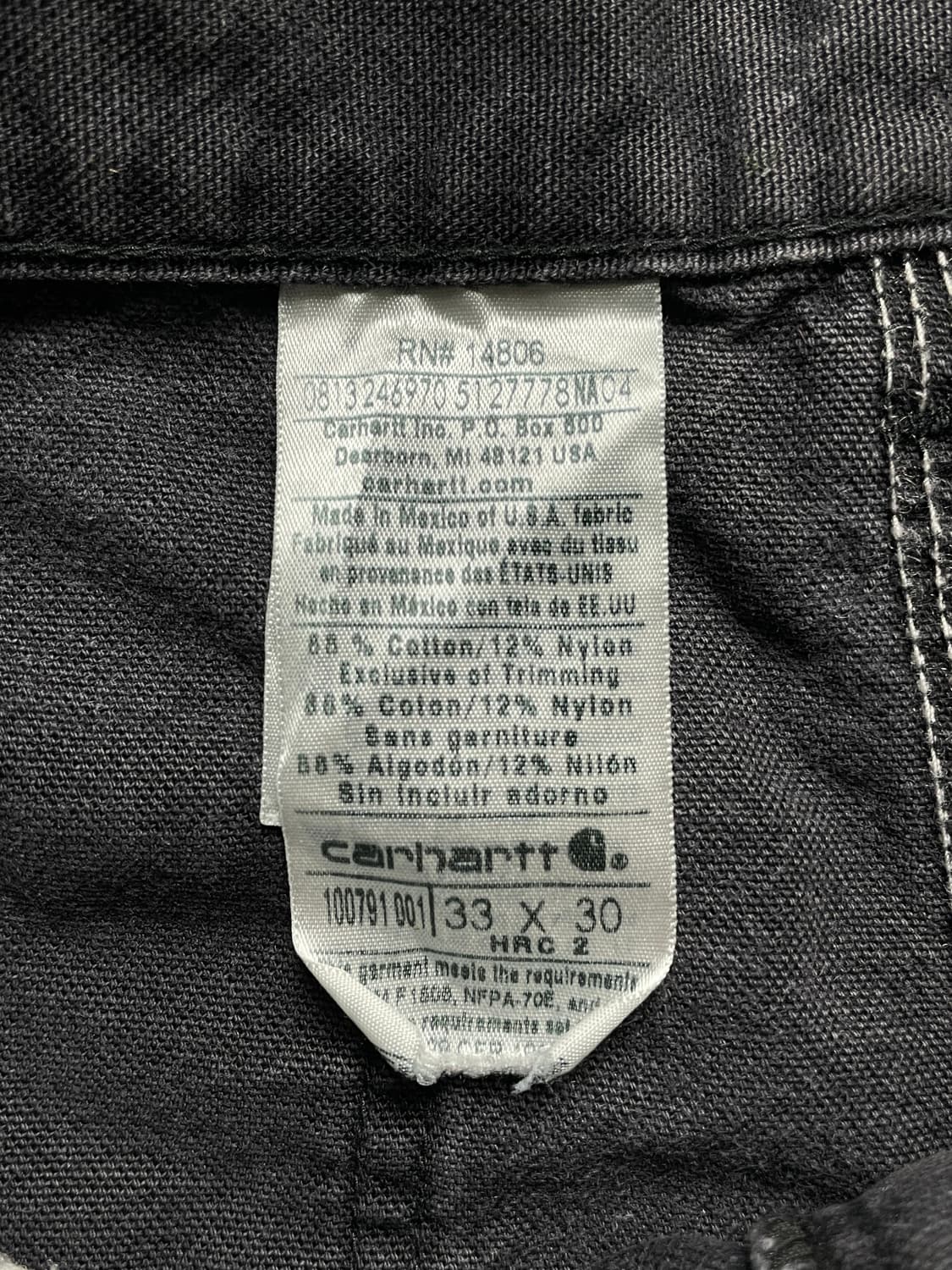 CARHARTT 칼하트 빈티지 차콜블랙 싱글니 워크팬츠 상품이미지9