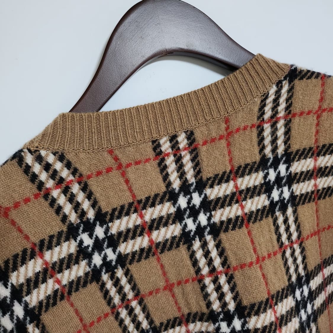 [XL] 버버리 체크 캐시미어 남성 니트 8005117 상품이미지6