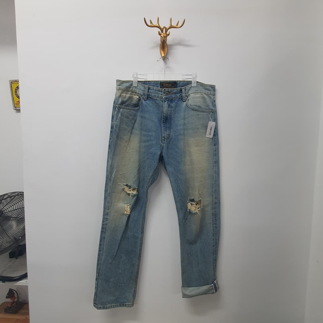 유니폼브릿지 데미지 셀비지데님 상품이미지1