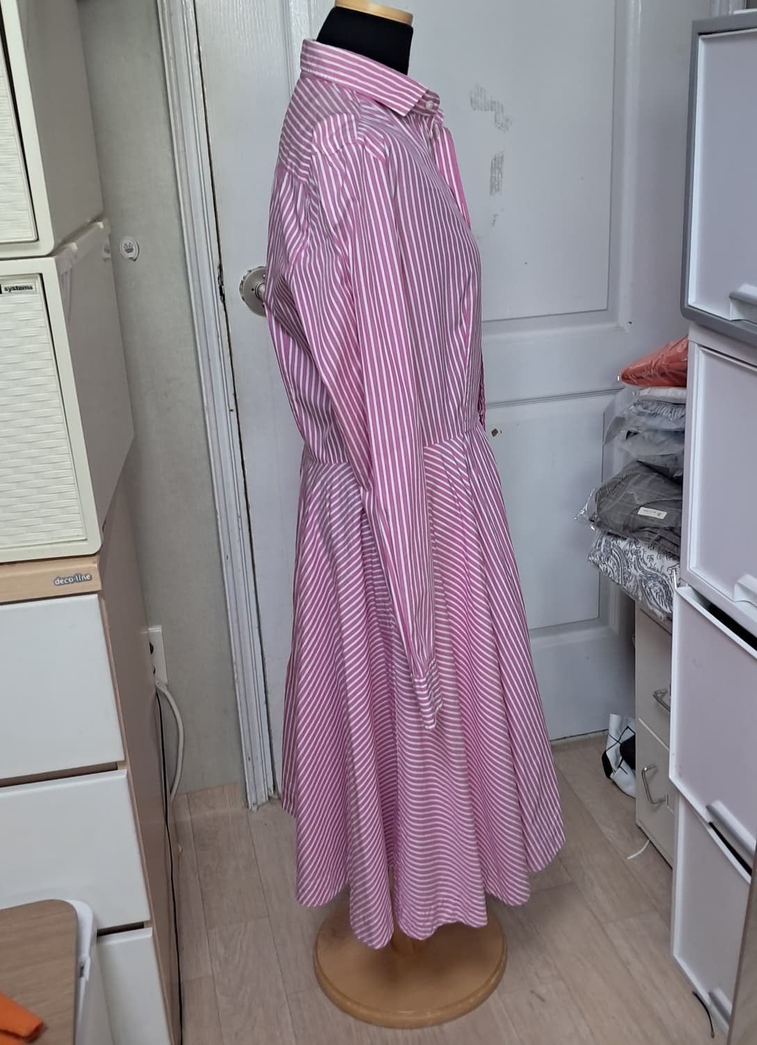 폴로 랄프로렌 핑크 스트라이프 셔츠 원피스 6사이즈 상품이미지4