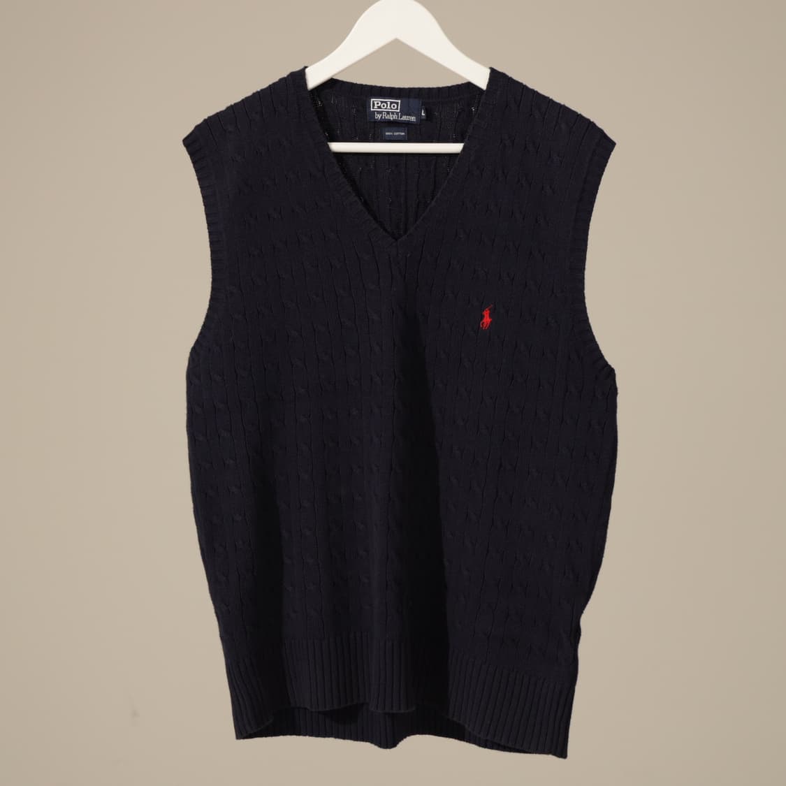 폴로 케이블 코튼 니트 베스트 상품이미지1
