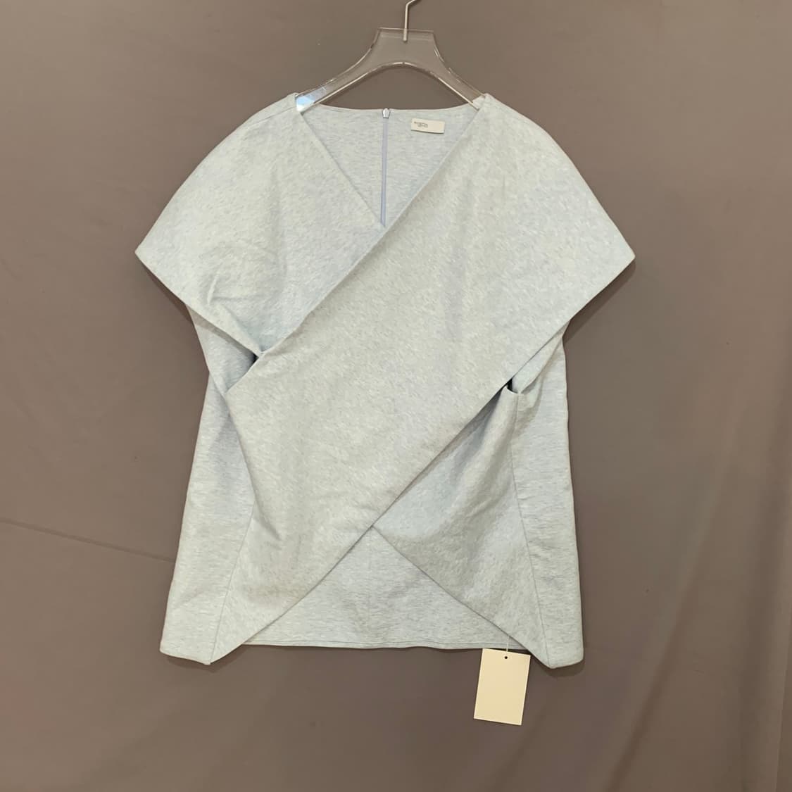 새상품 L 로제타게티 크로스 오버 멜란지 블루 반팔티 상품이미지2