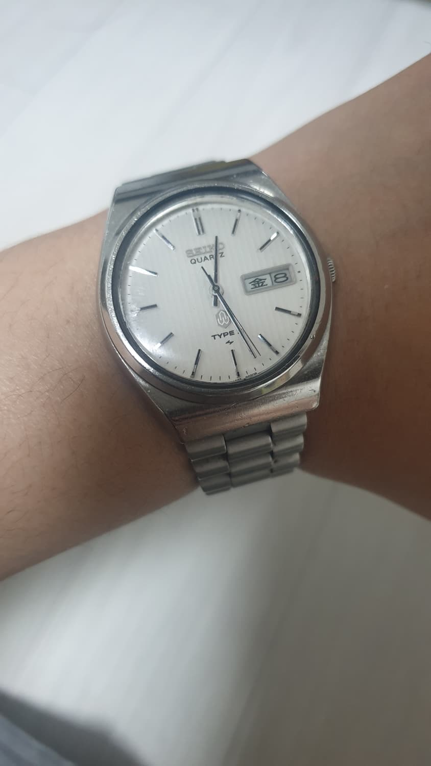 세이코 70s Type II 화이트 세로줄 빈티지 시계 상품이미지2