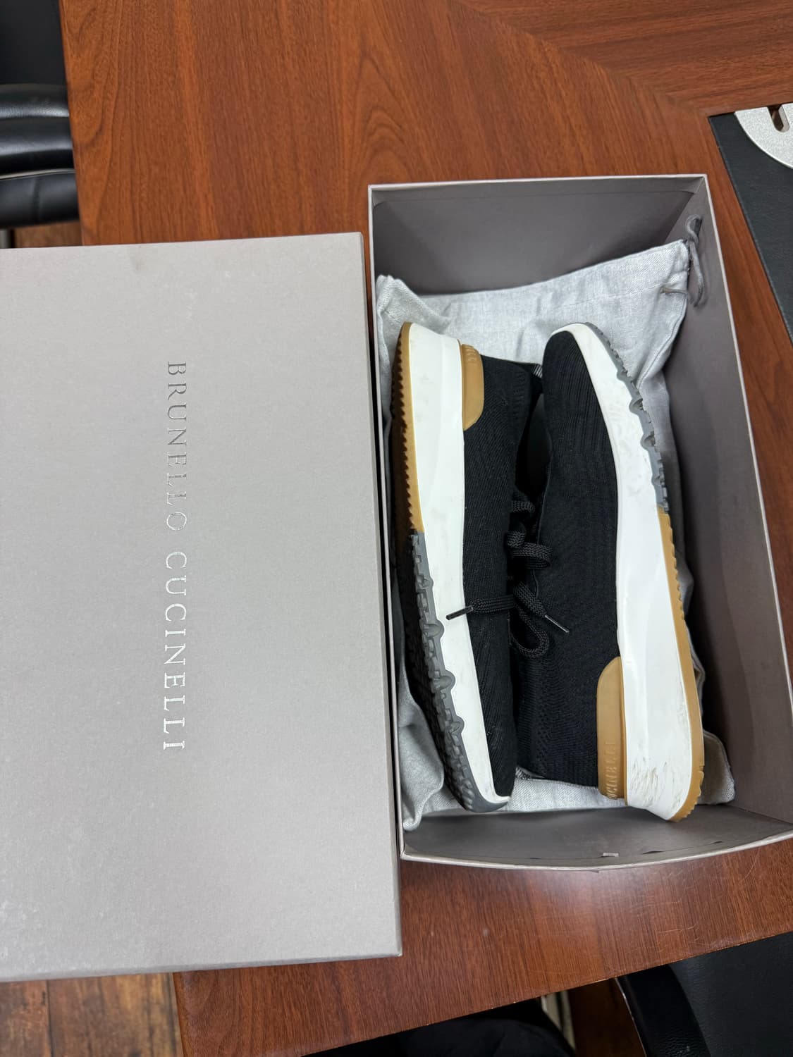 [42] 브루넬로쿠치넬리 코튼 니트 스니커즈 블랙 상품이미지8