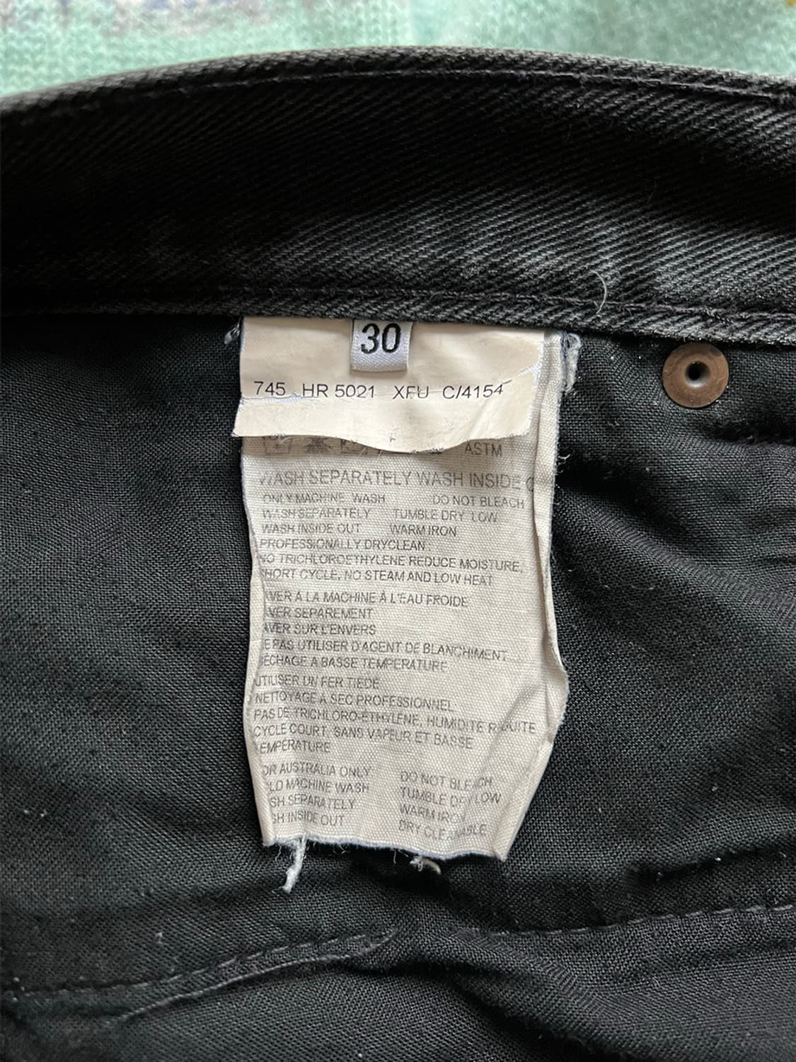 헬무트 랭 00s 오버다이드 블랙 데님 상품이미지4