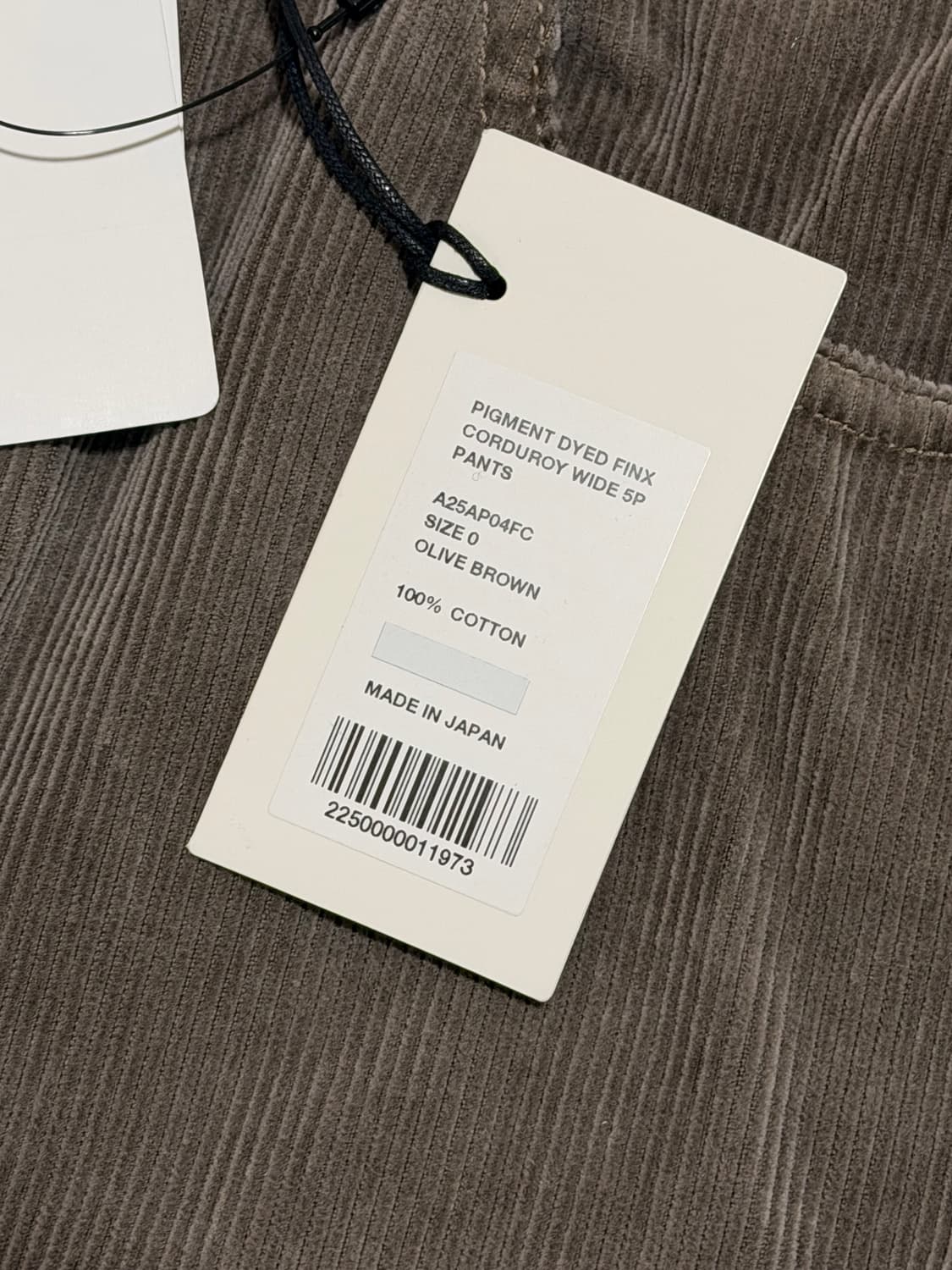 오라리 코듀로이 PIGMENT DYED FINX CORDUROY WIDE 상품이미지5