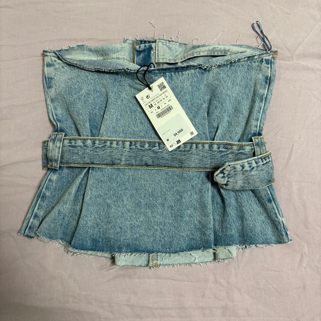 자라 데님 오프숄더 크롭탑 M 새상품 상품이미지4