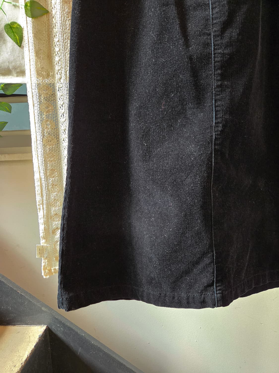 블랙 코듀로이 롱스커트 상품이미지3