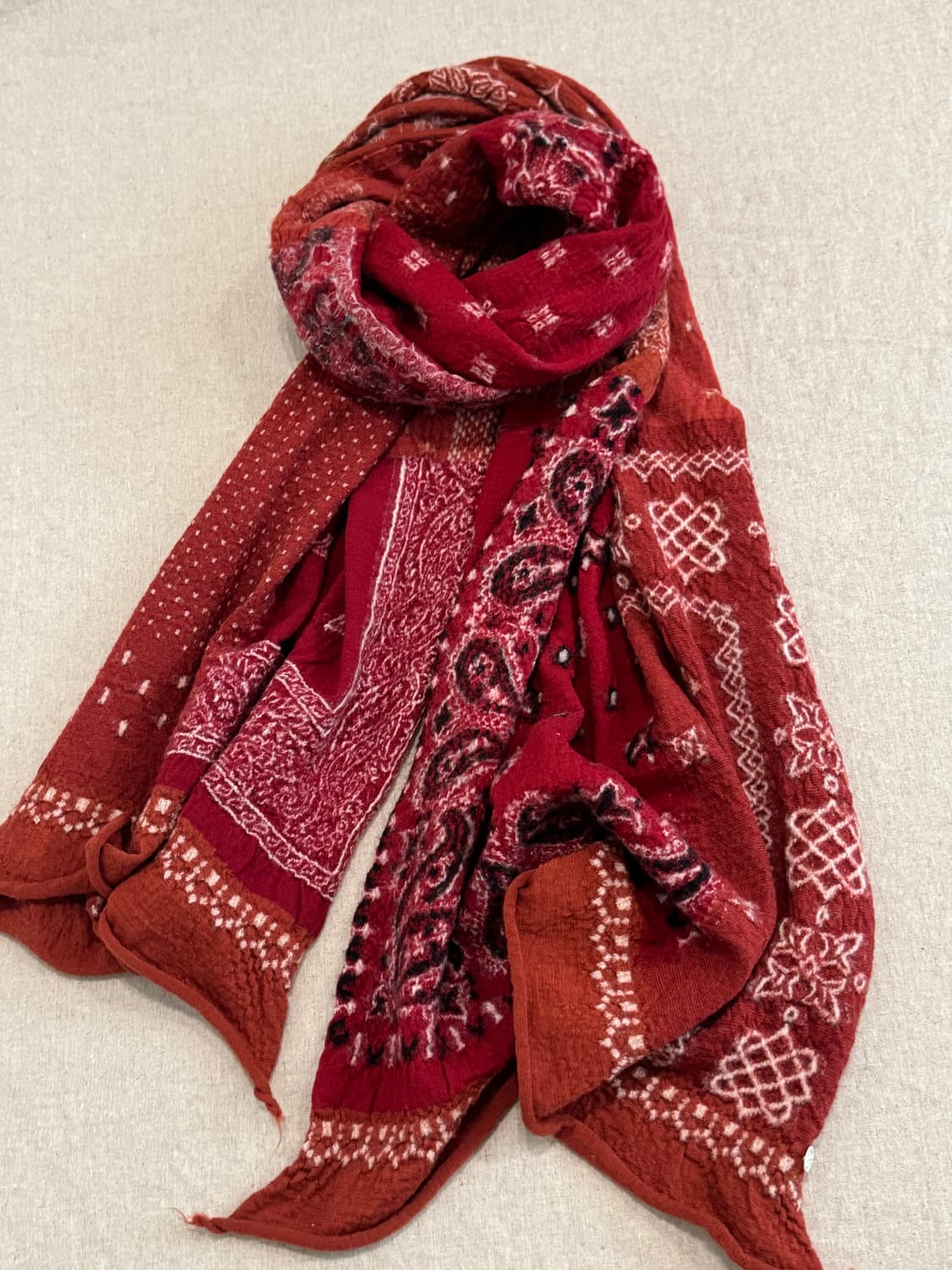 캐피탈 패치워크 반다나 축융울 머플러 상품이미지1