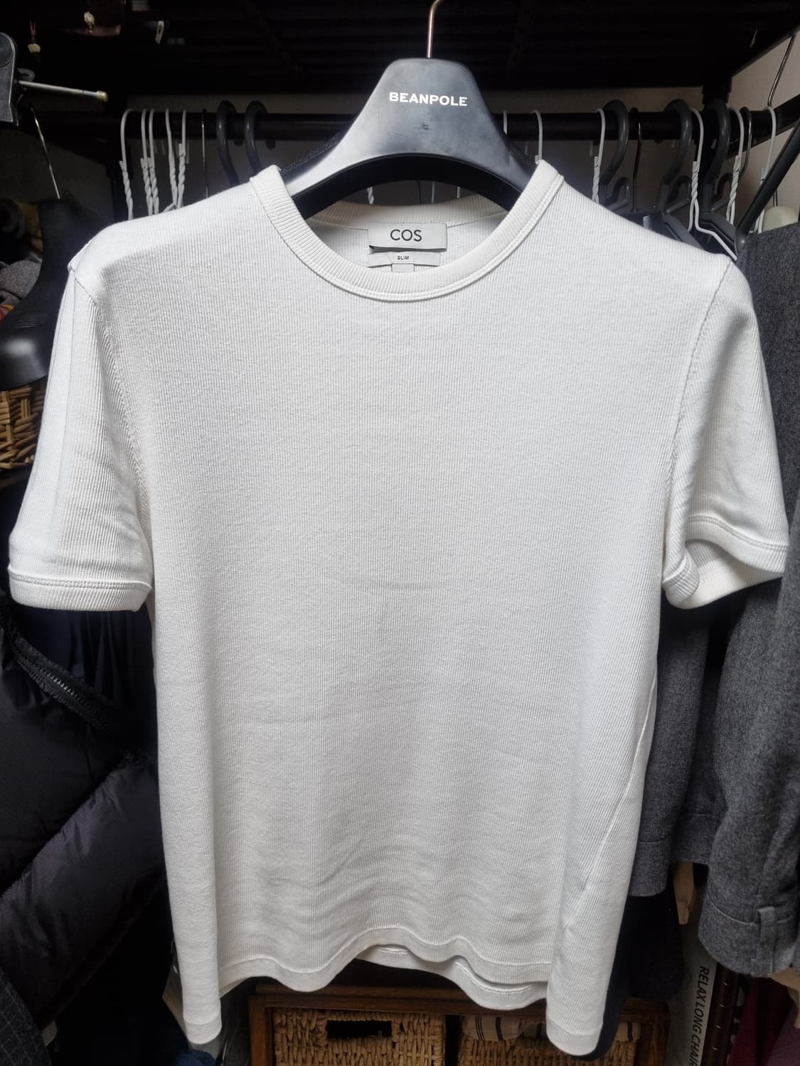 코스 슬림리브드 티셔츠 흰색 상품이미지1