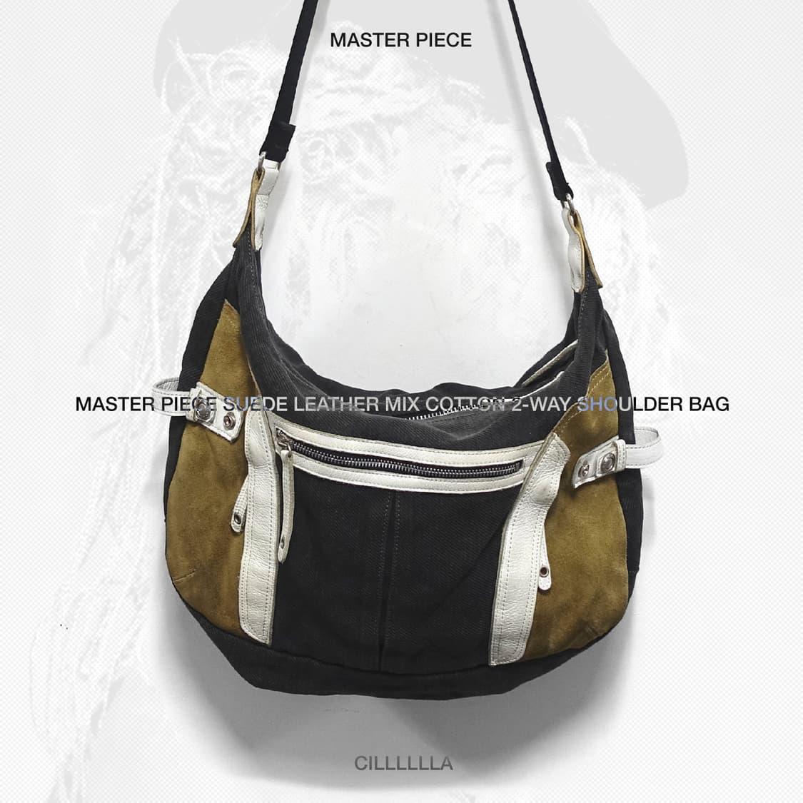 Master Piece 마스터피스 스웨이드 레더 믹스 코튼 투웨이 숄더백 상품이미지1